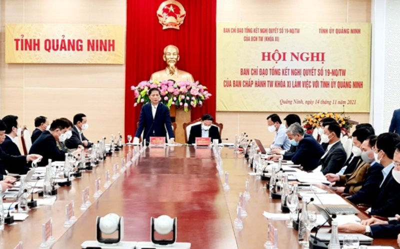 Ban Chỉ đạo Tổng kết Nghị quyết số 19-NQ&#x002F;TW của Trung ương làm việc với Tỉnh ủy Quảng Ninh