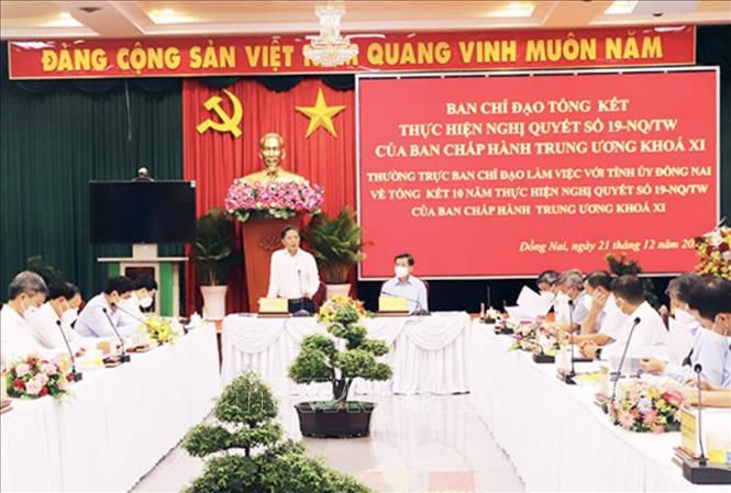 Đồng chí Trần Tuấn Anh làm việc tại Đồng Nai về tổng kết 10 năm thực hiện Nghị quyết số 19-NQ&#x002F;TW